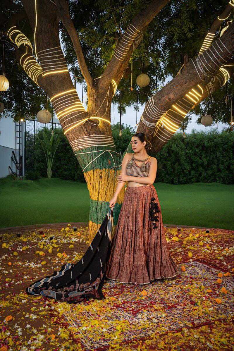 Rose Lehenga Night Shoot – Bespoke Indian Fashion